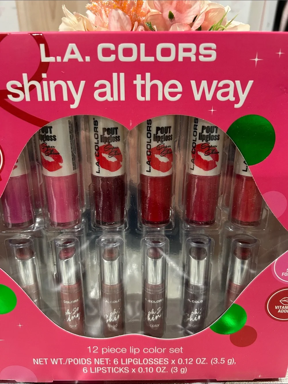 L.A. COLORS Shiny All The Way Lip Color 12-Piece Set